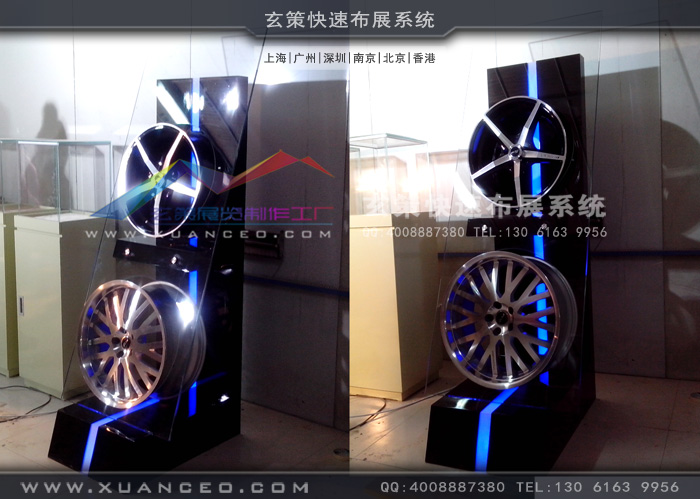 PDW輪轂展示柜制作測試燈光效果 PDW輪轂展示柜制作測試燈光效果