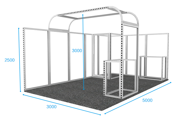 展臺搭建尺寸圖 展臺搭建尺寸圖